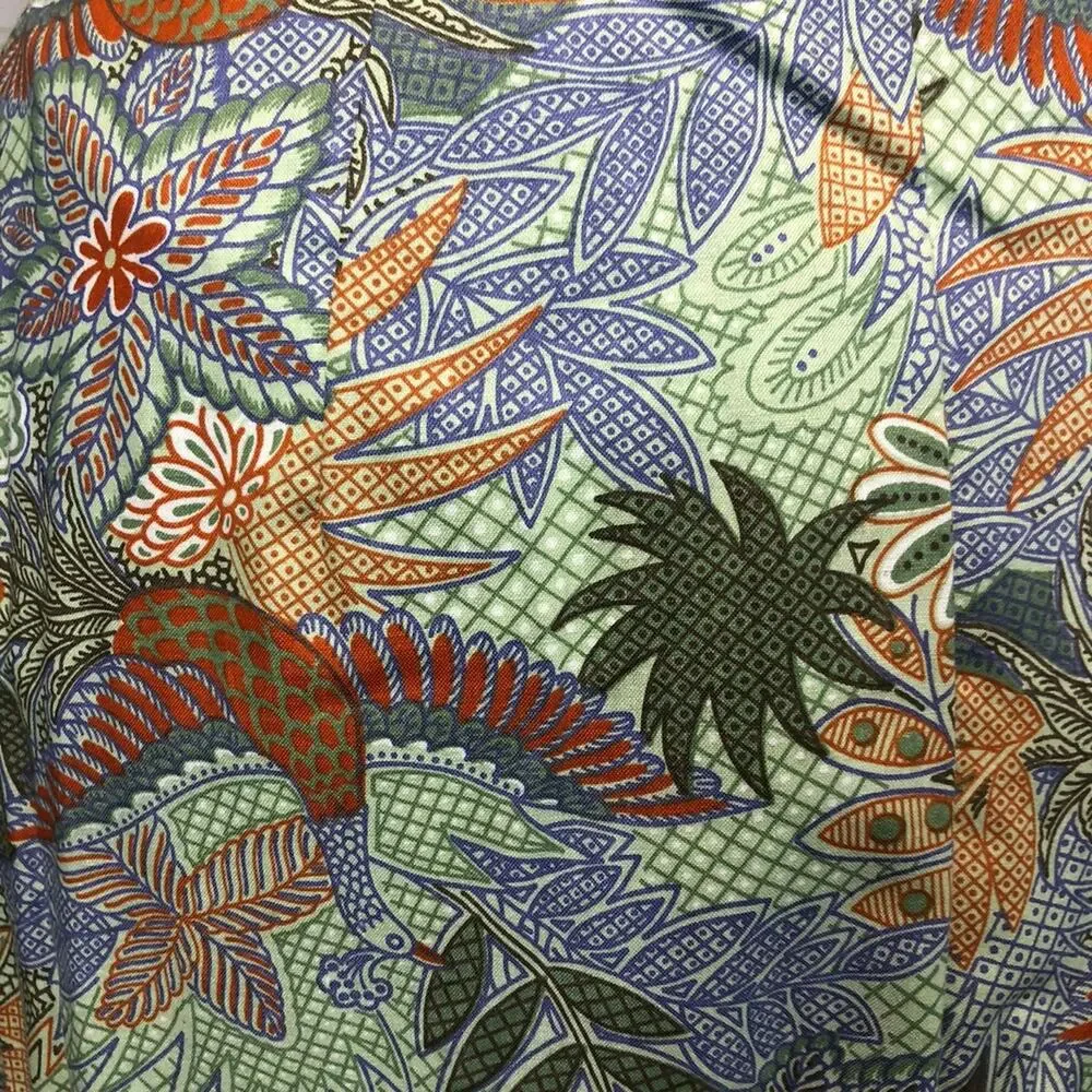 Vintage AGILE tropical Blouse & midi skirt set in green both medium